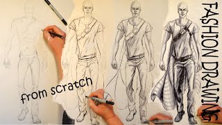 How to start and shade a fashion sketch with Copic Markers