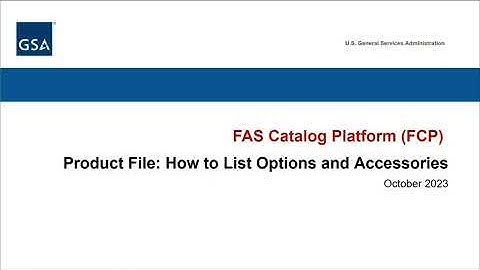 Adding Options and Accessories in FCP - MAS Vendor Training