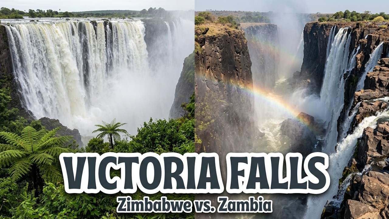 Still from One Massive Waterfall, Two Completely Different Stories: Zimbabwe vs. Zambia