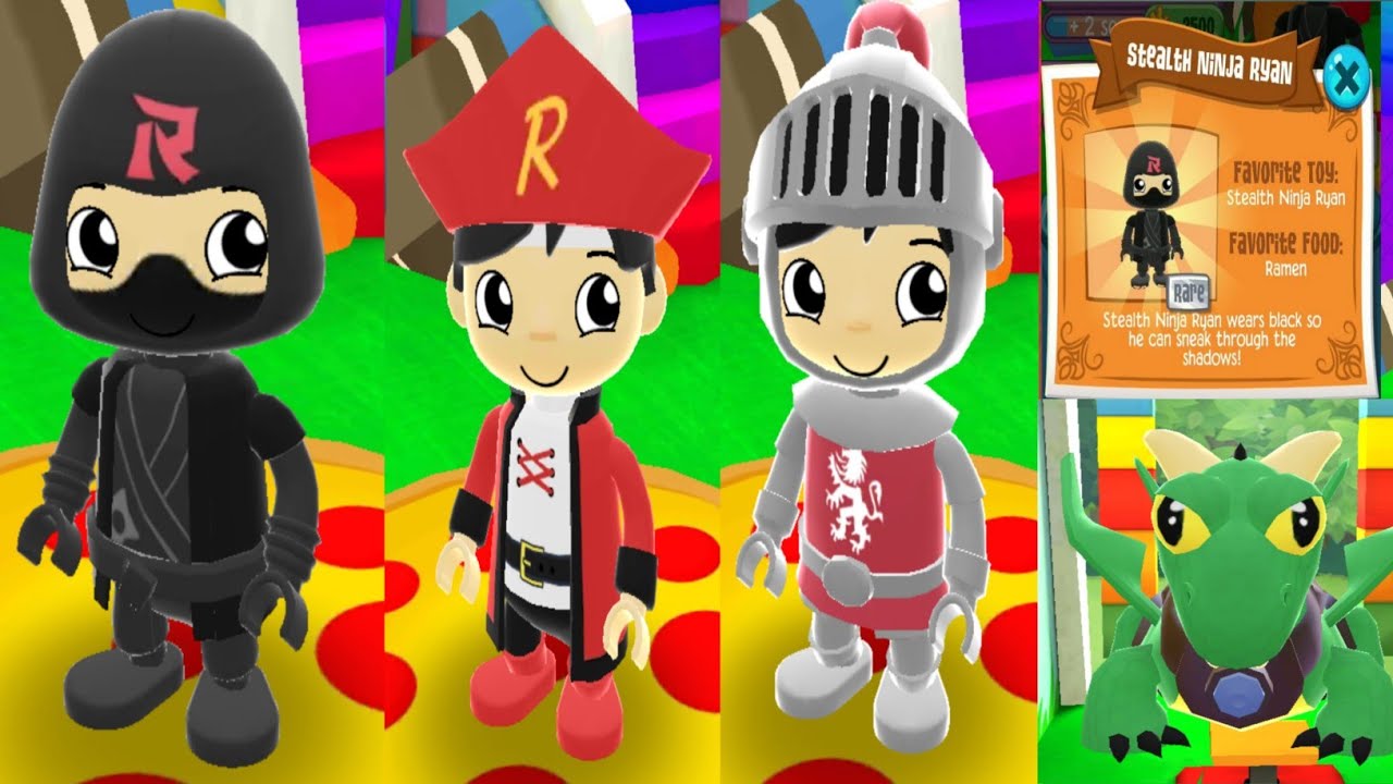 [ TAG WITH RYAN ] New Character Stealth Ninja Ryan vs Admiral Ryan vs Sir Ryan with Green Dragon !!!