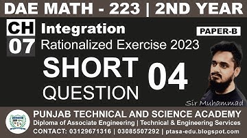 DAE MATH 223 Chapter 7 Short Question 4 | Sir Muhammad