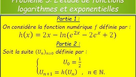 Problème 5: étude de fonctions logarithme et exponentielle.