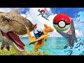 【寸劇】ポケモンたちが恐竜時代にワープ⁉️大暴れしている恐竜たちを今すぐ捕まえろ‼️レッツゴGOだ‼️【全力きっずTV】Real Pokémon toy
