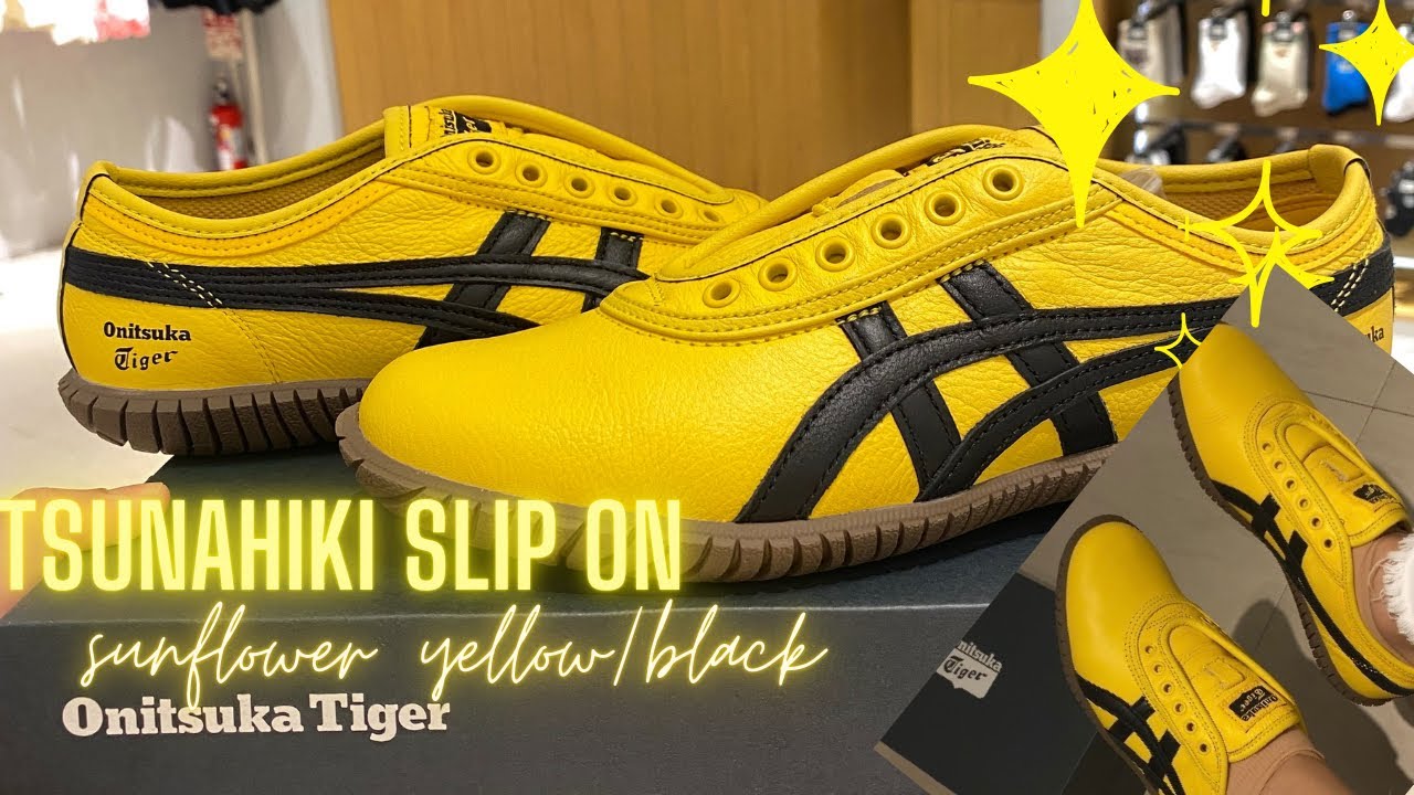 🐅ONITSUKA TIGER TSUNAHIKI SLIP-ON (sunflower yellow/black) - YouTube