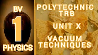 BV PHYSICS POLYTECHNIC TRB PART 1 UNIT X INTRODUCTION TO VACUUM AND MEASUREMENT TECHNIQUE