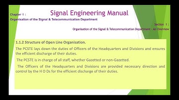 Chapter 1.1 | Organisation of the Signal & Telecommunication Department | Signal Engineering Manual
