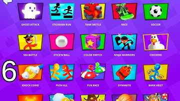 Stickman Party: Gameplay Part 6 Walkthrough 1 2 3 4 Player Games Free - All Mini Games (Android)