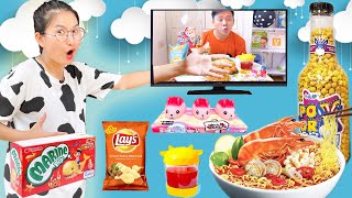 Changcady stole food on TV and ended up eating super spicy noodles - Part 252