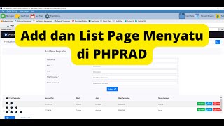 How to Combine Add and List Pages in PHPRAD