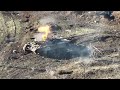 Ukraine - 30.04.2023. Ukrainian Drone Drops A Grenade Into The Hatch Of A Abandoned Russian Tank.