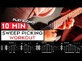 10 MIN BEGINNER SWEEPING WORKOUT // Play-Along Exercises + Tabs