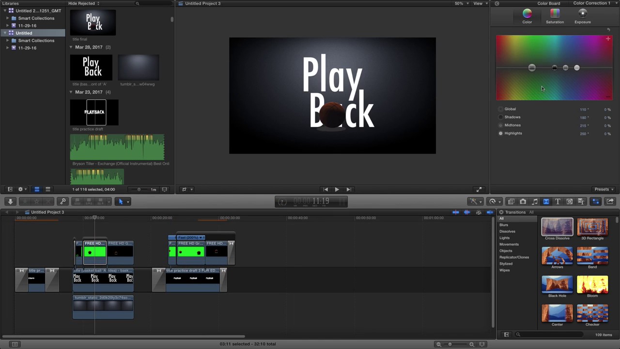 Title development - time lapse