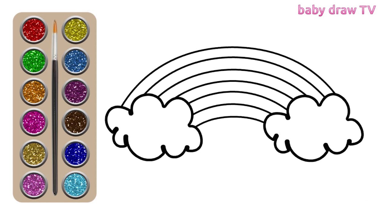 How to draw a Glitter Rainbow for kids Glitter Rainbow drawing for