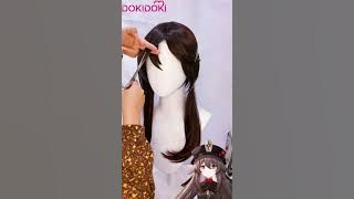 DokiDoki Game Genshin Impact Hu Tao Cosplay Wig HuTao Dark Brown