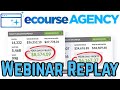 eCourse Agency Webinar Replay Review Demo Bonus - Create And Sell Amazing Video Courses in Minutes