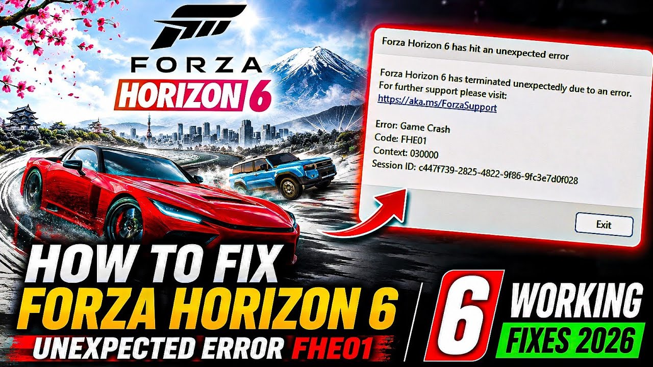 How to Fix Forza Horizon 6 Unexpected Error FHE01,FH205 & FHC01 , black ...