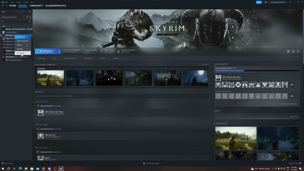How To Stop Steam Auto Updates for Skyrim  | كيف تقفل التحديثات التلقائية من الستيم