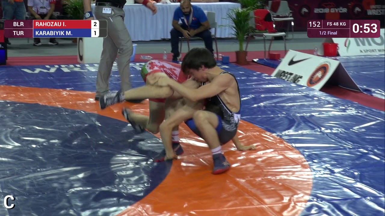 1/2 FS - 48 kg: I. RAHOZAU (BLR) v. M. KARABIYIK (TUR)