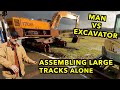 Finishing the Track Adjusters on Large Marge. Case 170B Excavator.