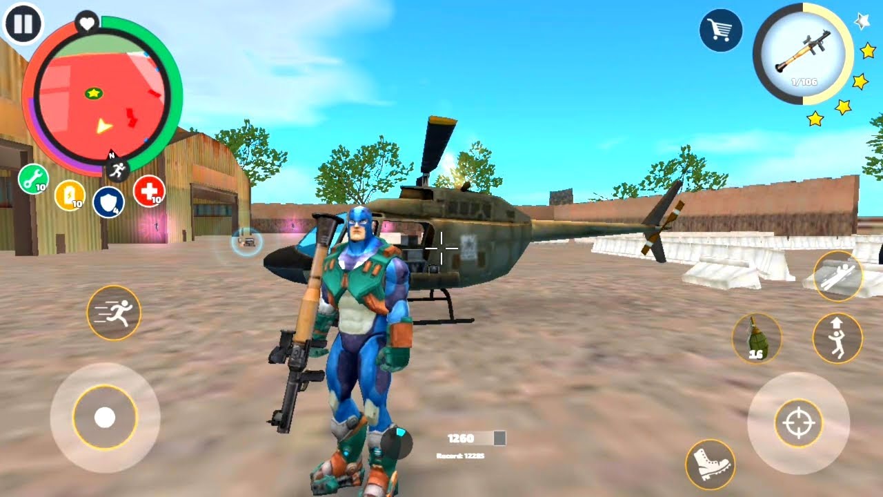 Update rope hero military base fight || Rope hero vice town new game || Gaming section