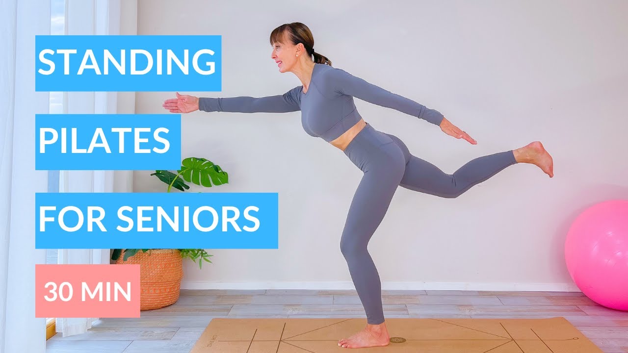 Пилатес стоя для пожилых людей и начинающих | Упражнения на равновесие, координацию и силу | 30 мин