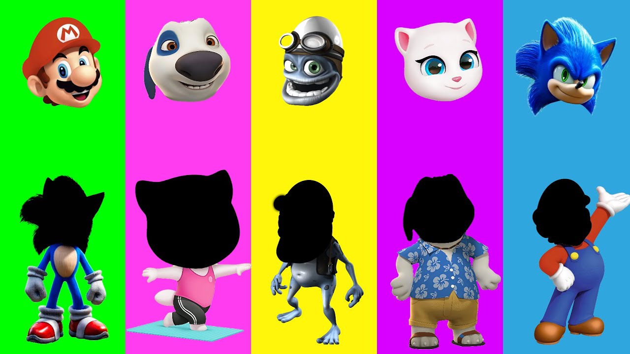 Wrong Eyes Sonic Hedgehog Talking Angela Crazy Frog Talking Hank Super Mario Challenge WRONG HEADS