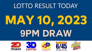 [Wednesday] Lotto Result Today MAY 10 2023 9pm Ez2 Swertres 2D 3D 4D 6/45 6/55 PCSO