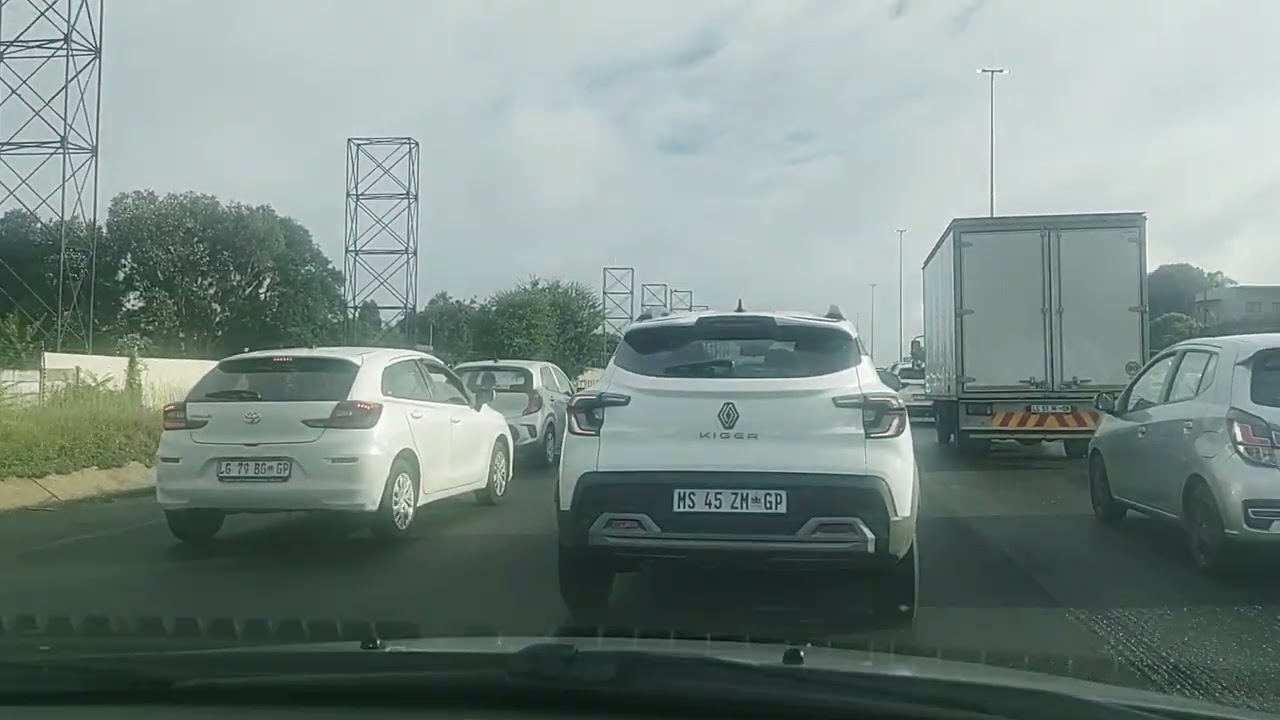 A car caught fire in the main road johannesburg