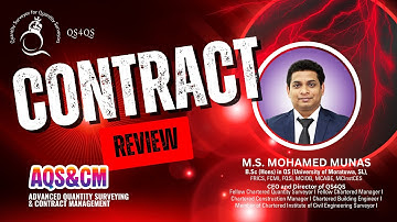 Contract Review | AQS & CM Lesson 01 | Advanced Quantity Surveying & Contract Management Course