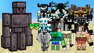 Netherite Golem vs All Bosses and Mutants in Minecraft