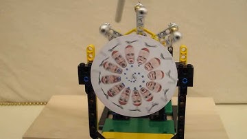 Lego Phenakistoscope Powered by Electrostatic Motor and Xenon Strobe