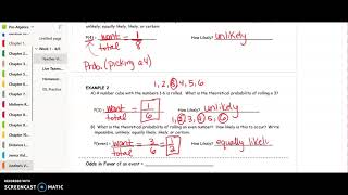Pre-Algebra Week 1 - Probability and Odds
