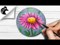 Easy rock painting tutorial for beginners  flower