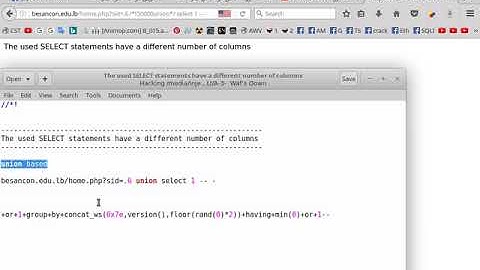 2- The used SELECT statements have a different number of columns
