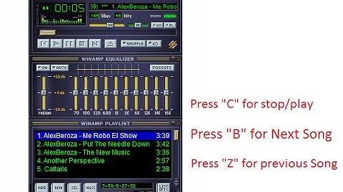 Winamp Shortcut Keys for Next/Previous/Stop/Play