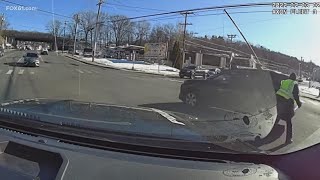 Waterbury officer fired after traffic incident, caught on camera