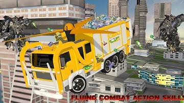 Flying Garbage Truck Robot Transform: Robot Games - Android Gameplay HD