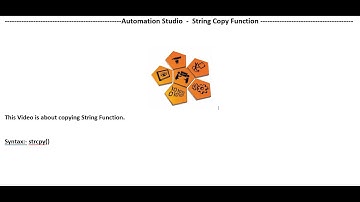 Automation studio B&R PLC programming PART 8 - String Copy Function