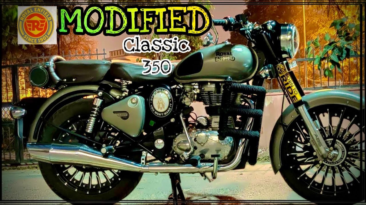 Modified Royal Enfield Classic 350 ||GUN METAL GREY|| Silencer ...