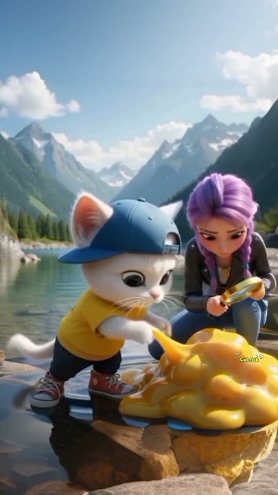 White Cat finds slime #cat #cats #catlovers #catshorts #funny #comedy