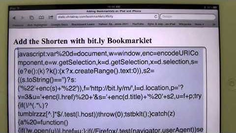 Bookmarklet for iPad