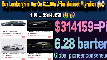 Buy Sports Cars On Pi Coins After Mainnet Migration 🤯🎉 | 1 Pi Barter value = $314,159 🤑😱 #bitcoin
