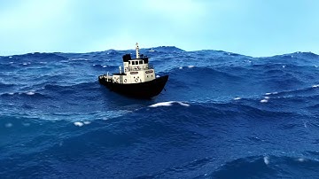 Sea animation | Ship | Hot4d | Cinema 4D | Loop animation | Free footage