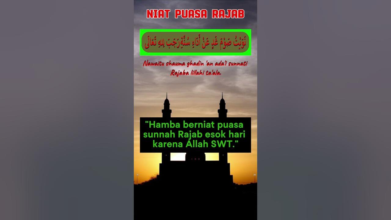 Niat Puasa Rajab YouTube