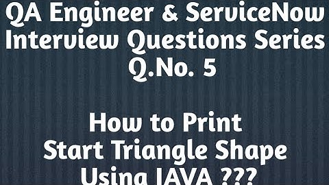 Automation Interview questions | Print Star triangle shape