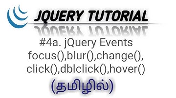 jQuery Events Tutorial in Tamil [தமிழ்சில்] part-1