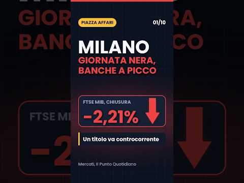 Video Borsa, giornata nera: Milano -2,2% e banche a picco. Ma un titolo sale | 01/10