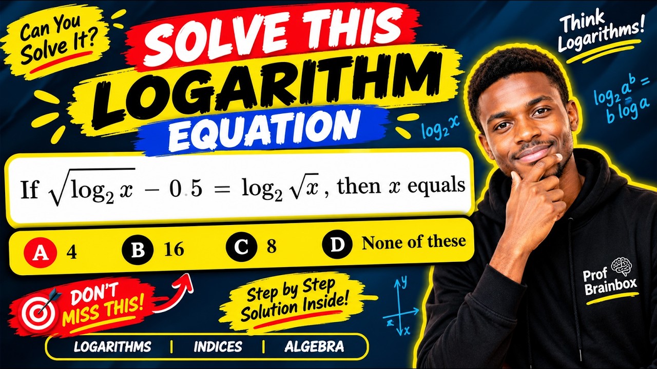 Can You Solve This Logarithm Equation? 🧠🔥 | Find x! - YouTube