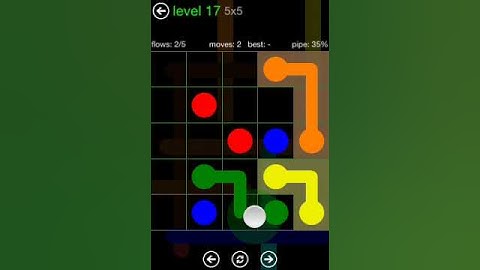 Flow Free 5X5 walkthrough level 17 Green Pack