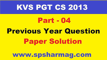 KVS PGT Computer Science 2013 Question Paper Solution Part 4